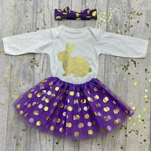 Load image into Gallery viewer, Baby Girl Easter Bunny, Skirt &amp; Romper Set
