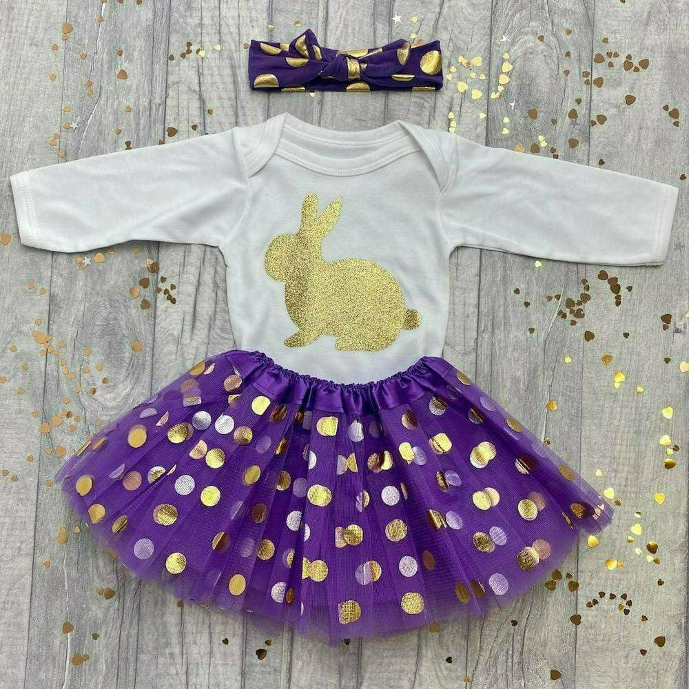 Baby Girl Easter Bunny, Skirt & Romper Set