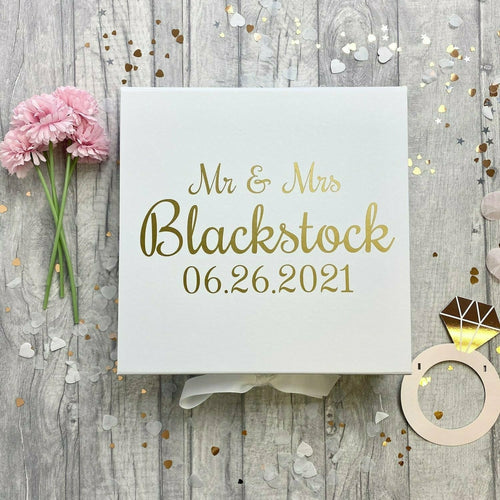 Personalised 'Mr & Mrs' Wedding Memory Keepsake Gift Box
