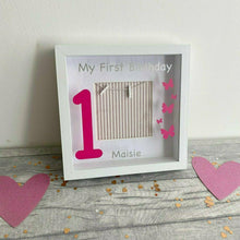 Load image into Gallery viewer, Personalised &#39;My First Birthday&#39; Butterfly Baby Photo Frame
