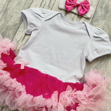 Load image into Gallery viewer, Plain White and Pink Baby Girl Tutu Romper with Matching Headband
