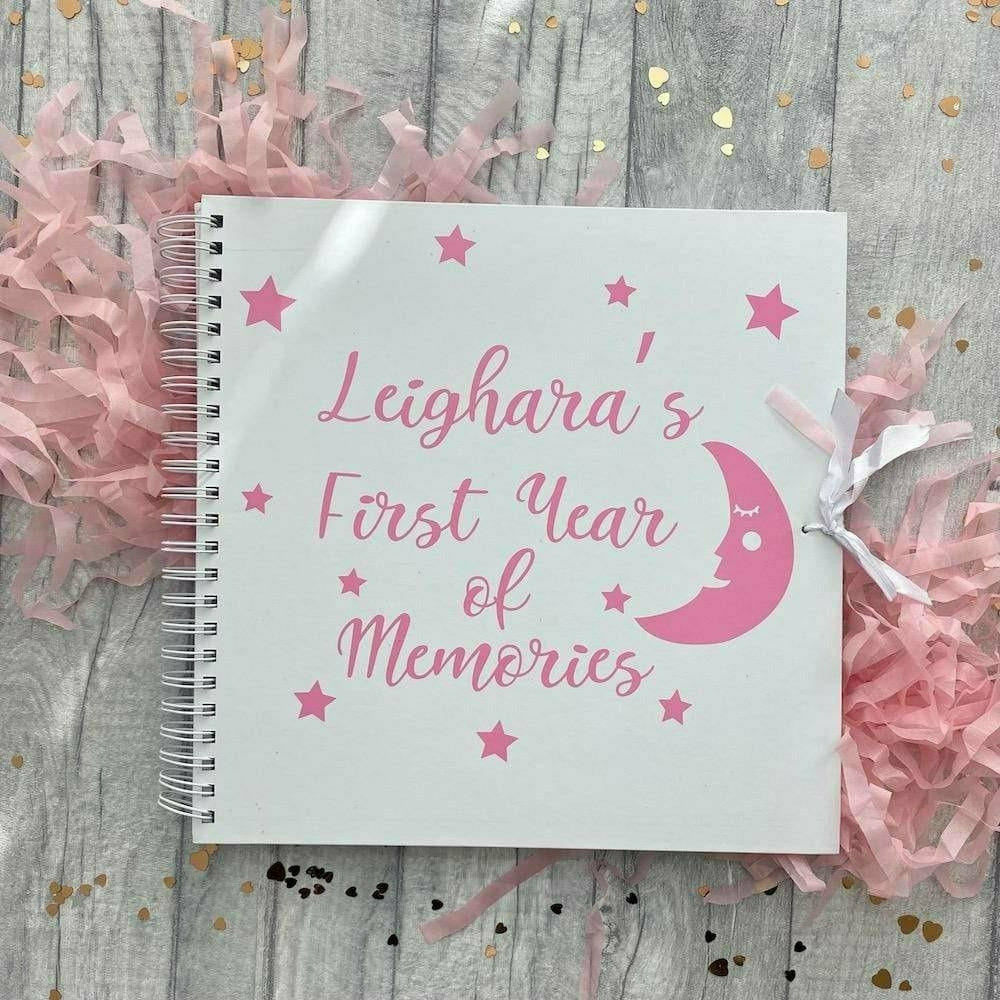 Personalised Baby Girl or Boy 'First Year of Memories' 1st Birthday Scrapbook Gift
