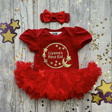 Load image into Gallery viewer, Baby Girls Personalised First Eid Tutu Romper - Little Secrets Clothing
