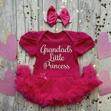 Load image into Gallery viewer, &#39;Grandad&#39;s Little Princess&#39; Baby Girl Tutu Romper With Matching Bow Headband
