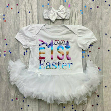 Load image into Gallery viewer, My 1st Easter Baby Girl Tutu Romper With Matching Bow Headband
