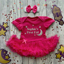 Load image into Gallery viewer, Personalised First Eid Baby Girl Tutu Romper
