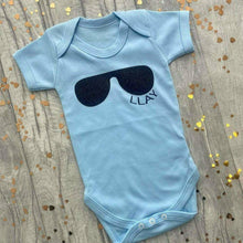 Load image into Gallery viewer, Personalised Holiday Sunglasses Baby Boys Short Sleeve Romper

