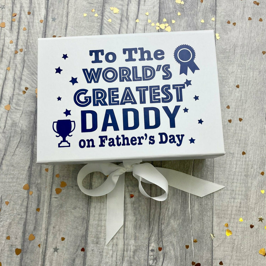 Personalised 'World's Greatest Daddy' Happy Father's Day Name Small Keepsake Gift Box