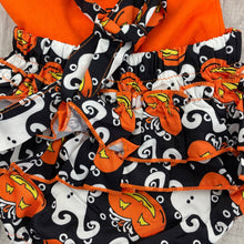 Load image into Gallery viewer, Baby Girl Halloween Braced Bloomer &amp; Long Sleeve Top Set, Pumpkin Ghost Costume
