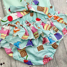 Load image into Gallery viewer, Baby Girl Summer Braced Bloomer &amp; T-shirt Set, Ice Cream Design
