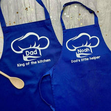 Load image into Gallery viewer, Personalised Father&#39;s Day Kids &amp; Adult Baking Cooking Apron Set - Little Secrets Clothing
