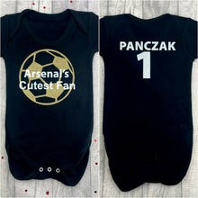 Load image into Gallery viewer, Personalised Arsenal&#39;s Cutest Fan Football Romper - Little Secrets Clothing
