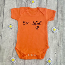Load image into Gallery viewer, &#39;Bee-utiful&#39; Baby Boy Short Sleeve Summer Romper, Black Glitter Bumble Bee Design
