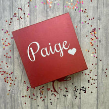 Load image into Gallery viewer, Personalised Name Red Keepsake / Gift box, Christmas Day, Valentine’s Day - Little Secrets Clothing
