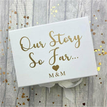Load image into Gallery viewer, Our Story So Far.. Personalised Initials Small Valentine / Anniversary Keepsake Memory Gift Box - Little Secrets Clothing
