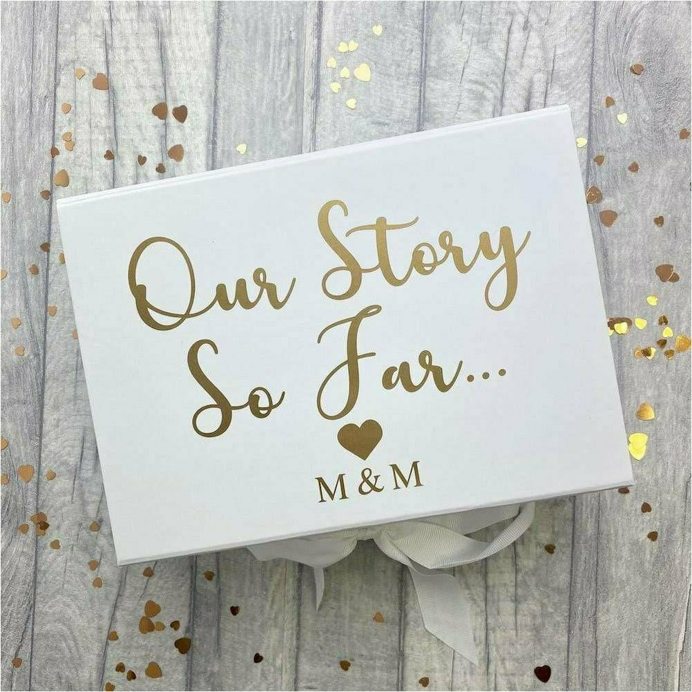 Our Story So Far.. Personalised Initials Small Valentine / Anniversary Keepsake Memory Gift Box - Little Secrets Clothing