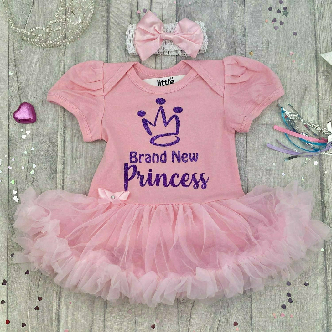 Brand New Princess Baby Girl Tutu Romper With Matching Bow Headband, Crown - Little Secrets Clothing