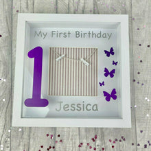 Load image into Gallery viewer, Personalised &#39;My First Birthday&#39; Butterfly Baby Photo Frame
