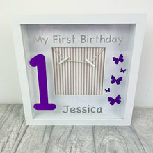 Load image into Gallery viewer, Personalised &#39;My First Birthday&#39; Butterfly Baby Photo Frame
