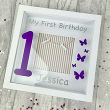 Load image into Gallery viewer, Personalised &#39;My First Birthday&#39; Butterfly Baby Photo Frame
