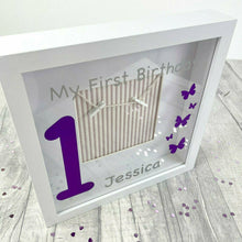 Load image into Gallery viewer, Personalised &#39;My First Birthday&#39; Butterfly Baby Photo Frame
