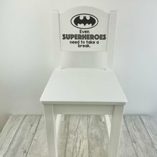 Load image into Gallery viewer, Boys Time Out Chair, Even Superheroes need to take a break, Batman Design
