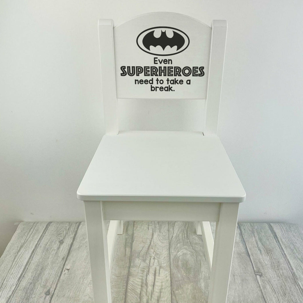 Boys Time Out Chair, Even Superheroes need to take a break, Batman Design