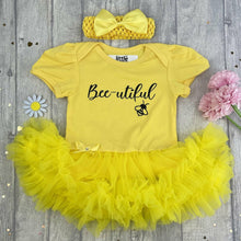 Load image into Gallery viewer, Bee-utiful Summer Baby Girl Tutu Romper, Bumble Bee
