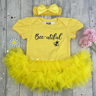 Bee-utiful Summer Baby Girl Tutu Romper, Bumble Bee