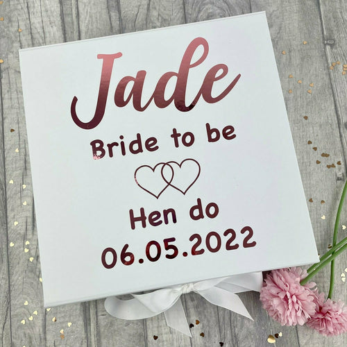 Personalised Bride to be Gift Box Hen Party Keepsake Present