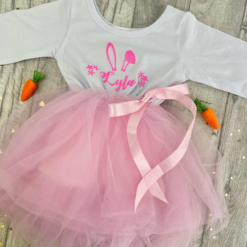 Personalised Girls Easter Pink Dress