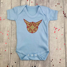 Load image into Gallery viewer, Captain Marvel Superhero Newborn Baby Short Sleeve Romper
