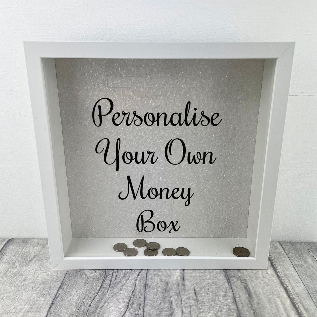 Custom Your Own Money Box Saving Fund Gift, Cream Glitter Background - Little Secrets Clothing