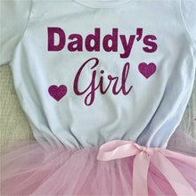 Load image into Gallery viewer, &#39;Daddy&#39;s Girl&#39; Father&#39;s Day White and Pink Long Sleeved Tutu Dress, With Hearts
