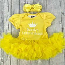 Load image into Gallery viewer, &#39;Daddy&#39;s Little Princess&#39; Baby Girl Tutu Romper With Matching Bow Headband
