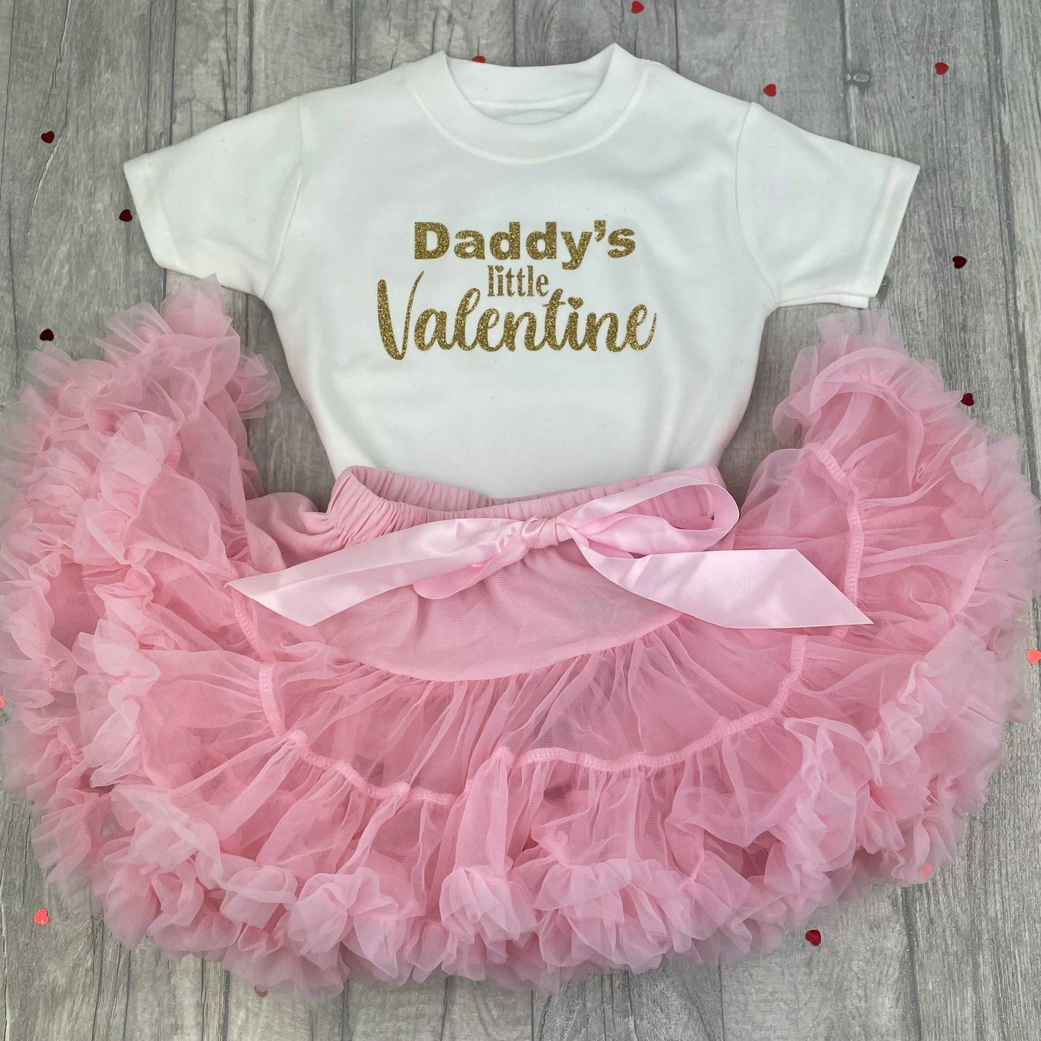 Daddy s Little Valentine Outfit Set Girl s Valentines Day T Shirt Boutique Tutu Skirt