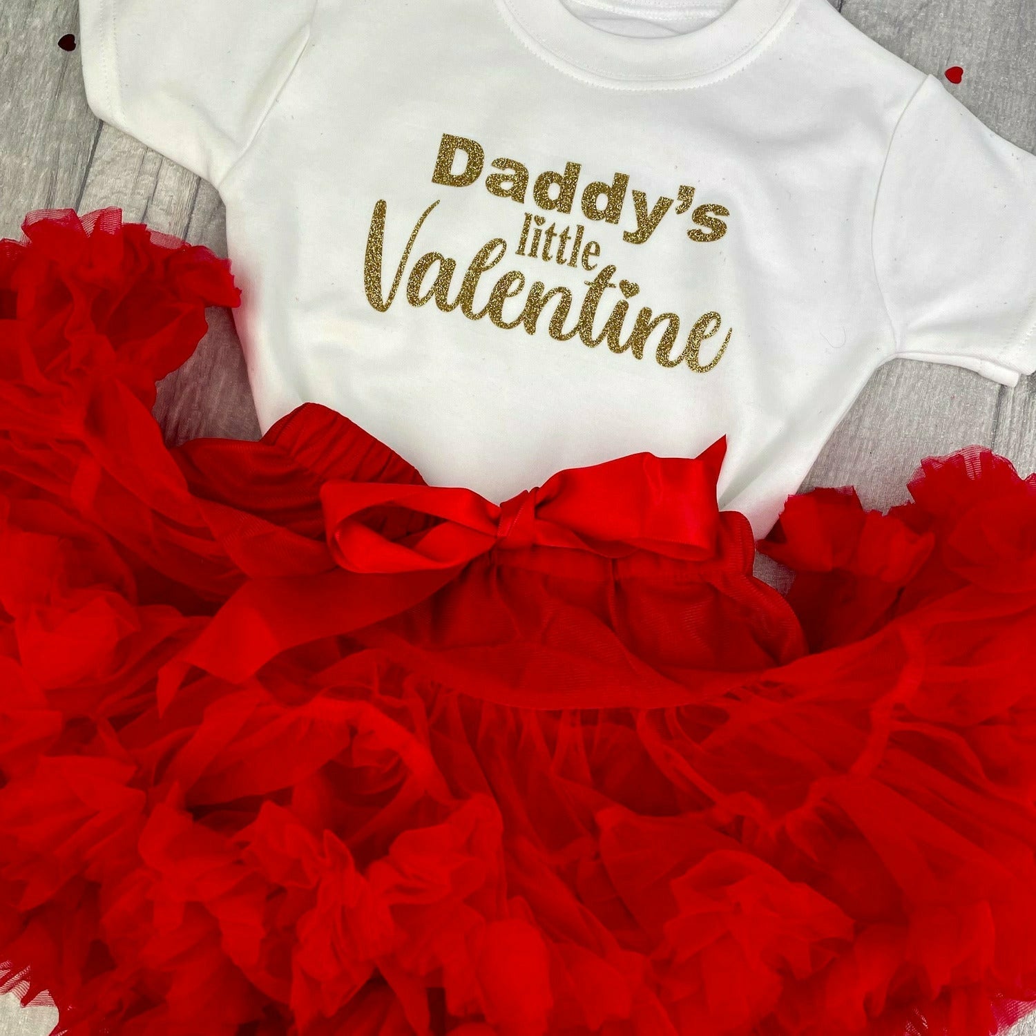 Daddy s Little Valentine Outfit Set Girl s Valentines Day T Shirt