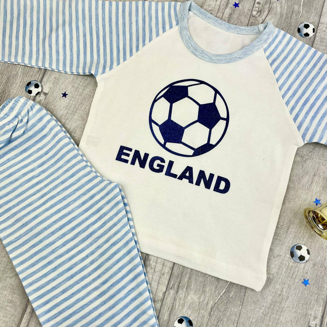 England Football, Blue Stripe Boys Pyjamas
