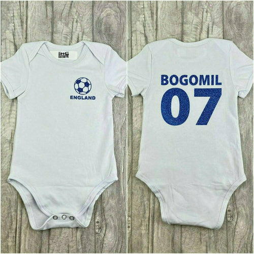 Personalised England Football Baby Boy Romper - Little Secrets Clothing