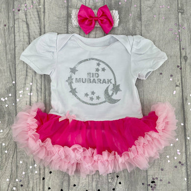 Eid Mubarak Baby Girl's Tutu Romper