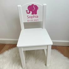 Load image into Gallery viewer, Personalised Baby Girl or Boy Elephant Wooden Nursery Chair
