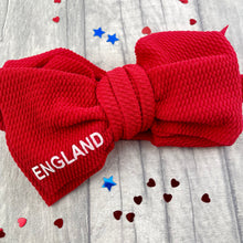 Load image into Gallery viewer, Baby Girls England World Cup Oversized Bow Headband
