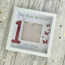 Load image into Gallery viewer, Personalised &#39;My First Birthday&#39; Butterfly Baby Photo Frame
