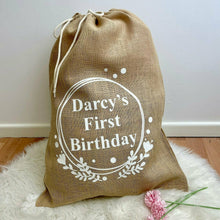 Load image into Gallery viewer, First Birthday Personalised Present Sack
