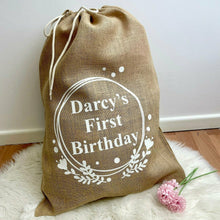 Load image into Gallery viewer, First Birthday Personalised Present Sack
