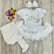 Load image into Gallery viewer, Personalised First Eid Baby Girl Tutu Romper Set
