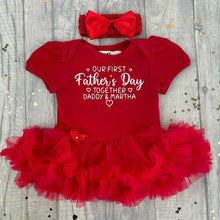 Load image into Gallery viewer, Personalised First Father&#39;s Day Baby Girl Tutu Romper
