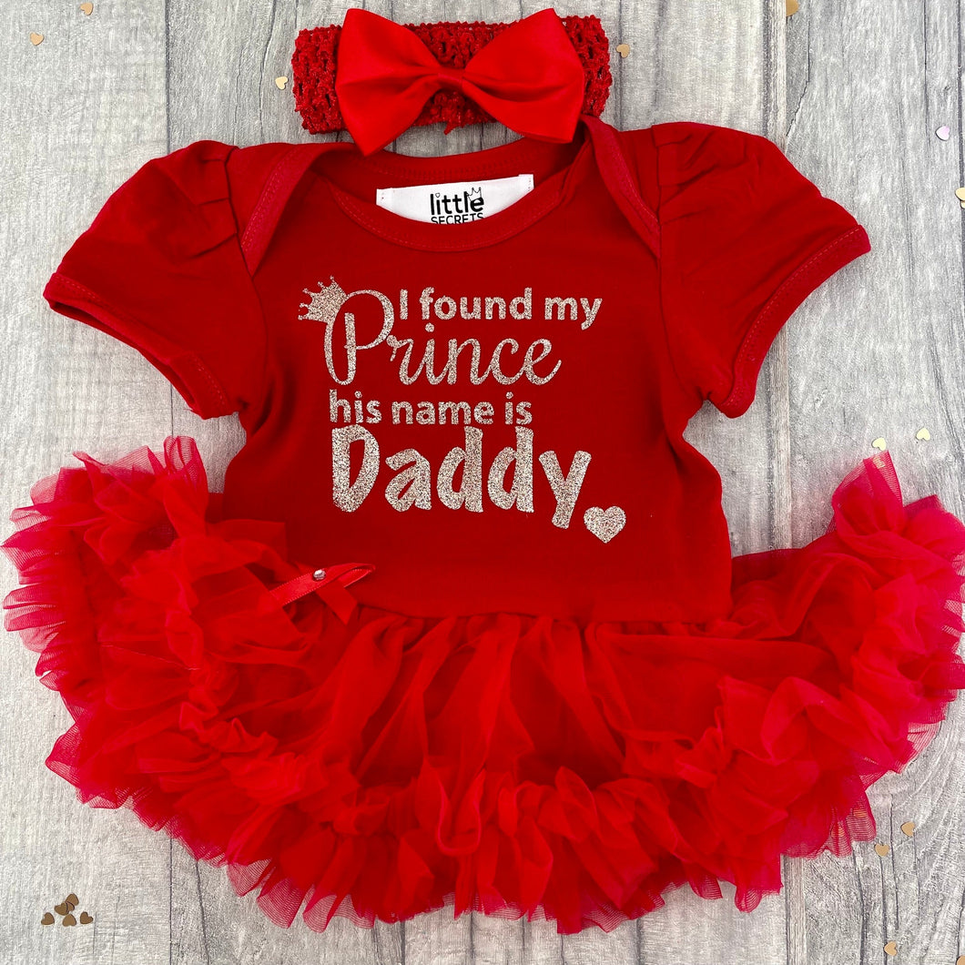 Newborn Daddy's Girl Princess Tutu Romper, I Found My Prince - Little Secrets Clothing