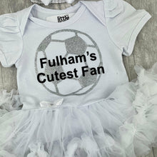 Load image into Gallery viewer, Fulham&#39;s Cutest Fan Football Tutu Romper - Little Secrets Clothing
