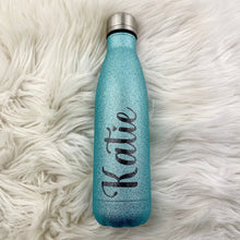 Load image into Gallery viewer, Personalised Glitter Insulated Water Bottle
